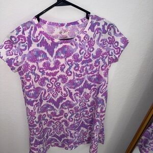 Lilly Pulitzer Purple and White Graphic Casual Dress